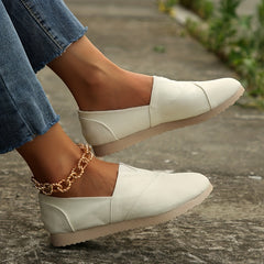 Women's Solid Canvas Slip On Shoes Lightweight Low Top Walking Shoes