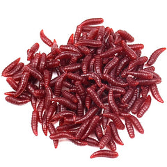 100pcs Maggot Grub Soft Lure Protein Soft Bait Worm Fishing Lures
