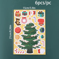 6pcs Christmas Stickers Set - Create Your Own Christmas Party Games Stickers