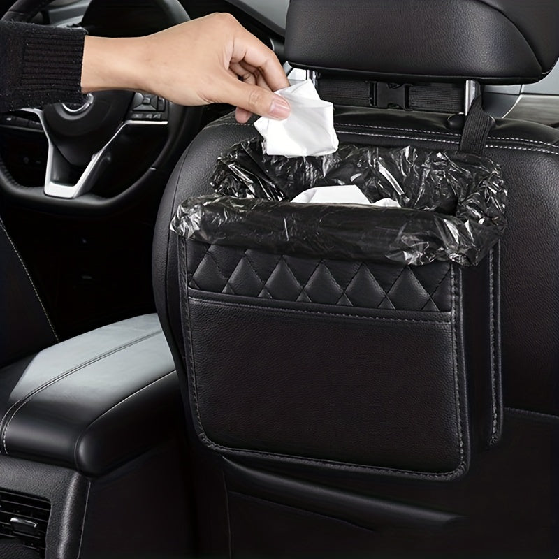 Car Storage Bag Garbage Can Cleaning Box Seat Back Organizer