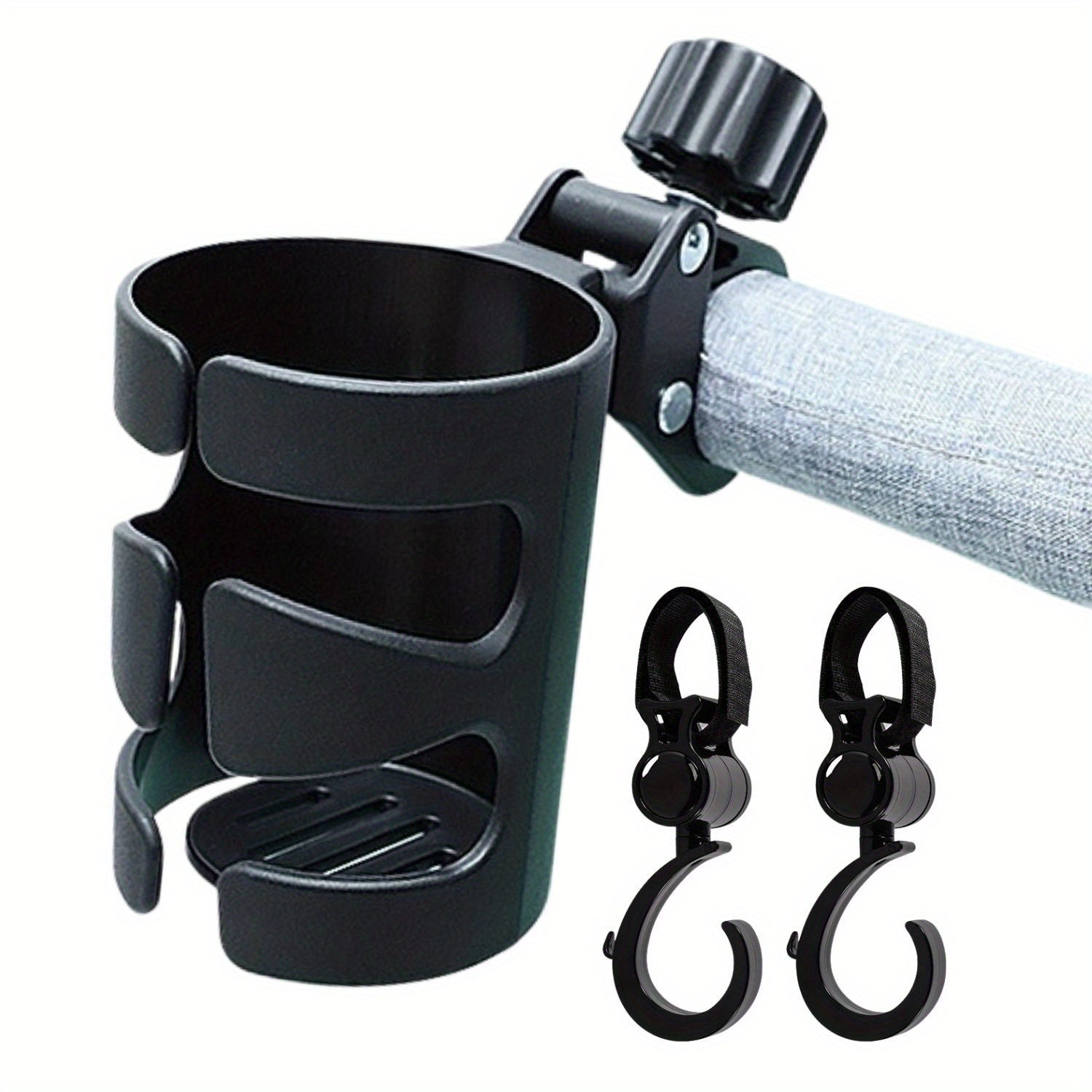Adjustable Baby Stroller Cup Holder with Insulated Bottle Holder