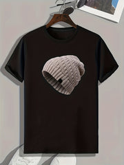Men's Knitted Hat Pattern Print T-shirt