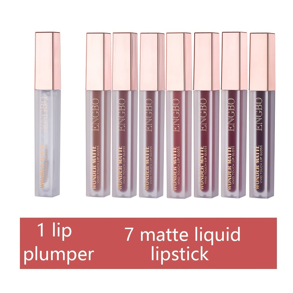 7 Matte Lip Glosses + 1 Lip Gloss Gift Set