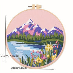 Landscape Embroidery DIY Material Bag Kit with Bandage