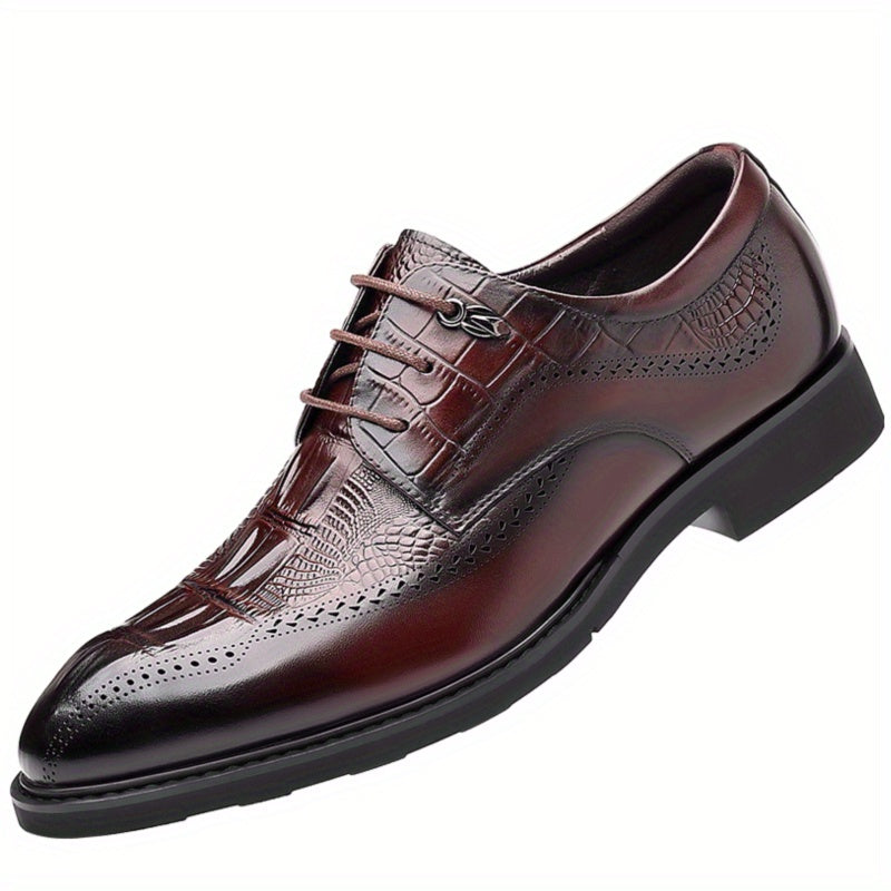 Men's Brogue Derby Shoes Lace up Front Textured Dress Shoes