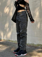 Y2K Street Style Cargo Pants Women's Vintage Loose High Waist Jeans