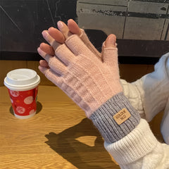 Meromibe Winter Warm Half Finger Gloves One Size Fits All