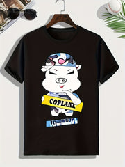 Pig Print Men's Graphic T-shirt for Summer