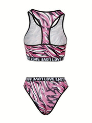 Letter Print Bra & Panties Set