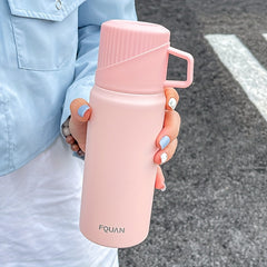 450ml Vacuum Flask With Cup Lid Insulated Water Bottle for Hot/Cold Beverages