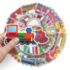 50pcs Cartoon Train Graffiti Stickers DIY Skateboard Phone Luggage Waterproof
