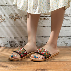 Floral Pattern Slides Women's Casual Sandals Summer Shoes