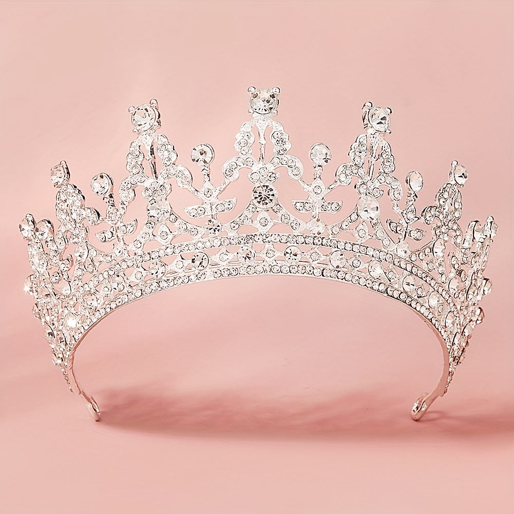 Rhinestone Baroque Crown Tiara Headband Bridal Wedding Headwear