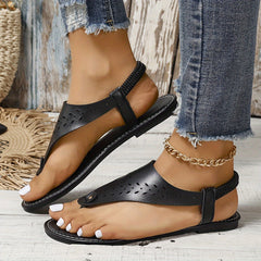 Women's Stylist Flip flop Sandals Comfy Elastic Band Slip on Flat Beach Sandals