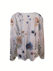 Floral Print Cardigan Open Front Long Sleeve Outerwear