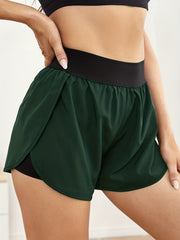 Two Tone High Waist Sports Shorts Women's Activewear