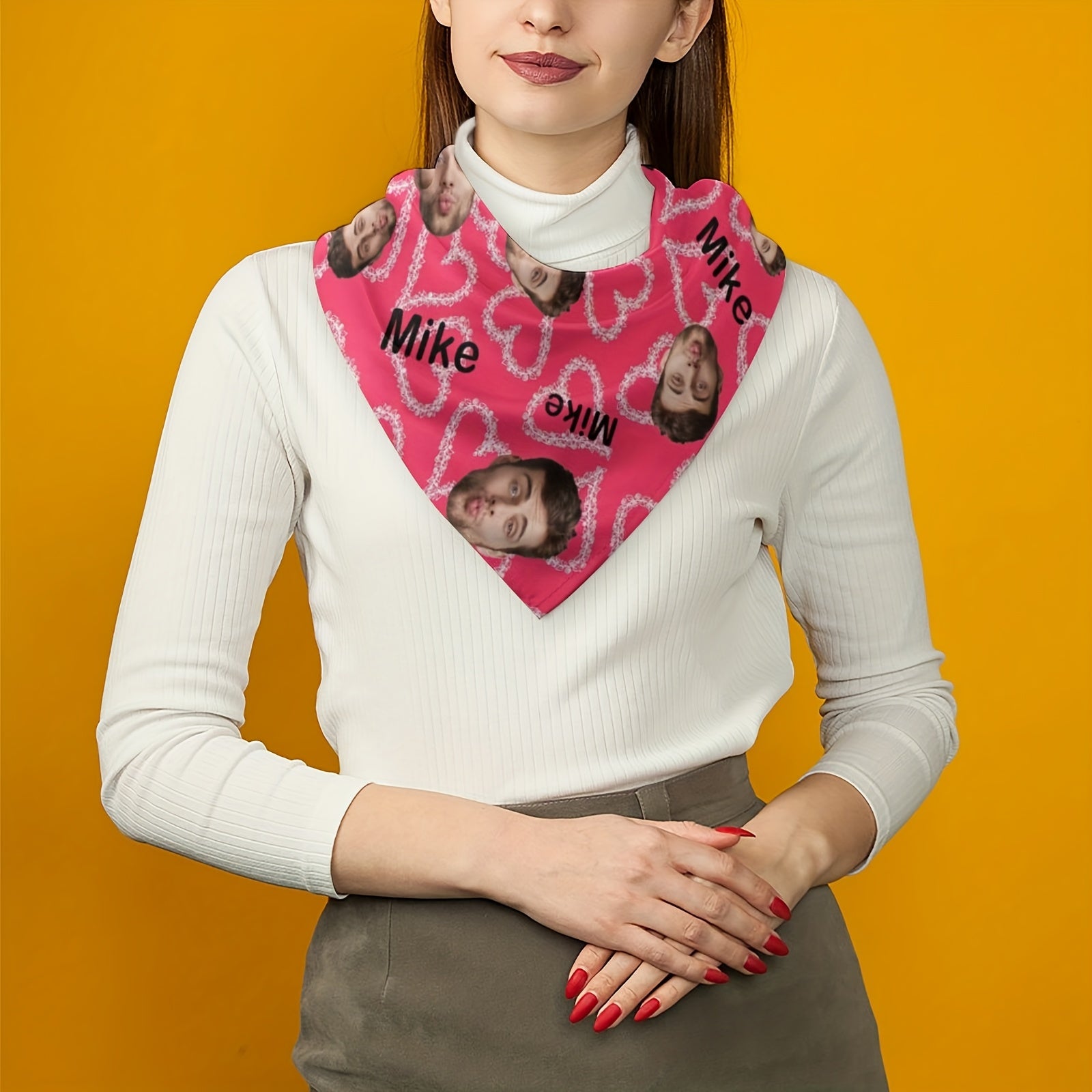 Personalized Custom Photo Square Scarf Bandanas Soft Scarf