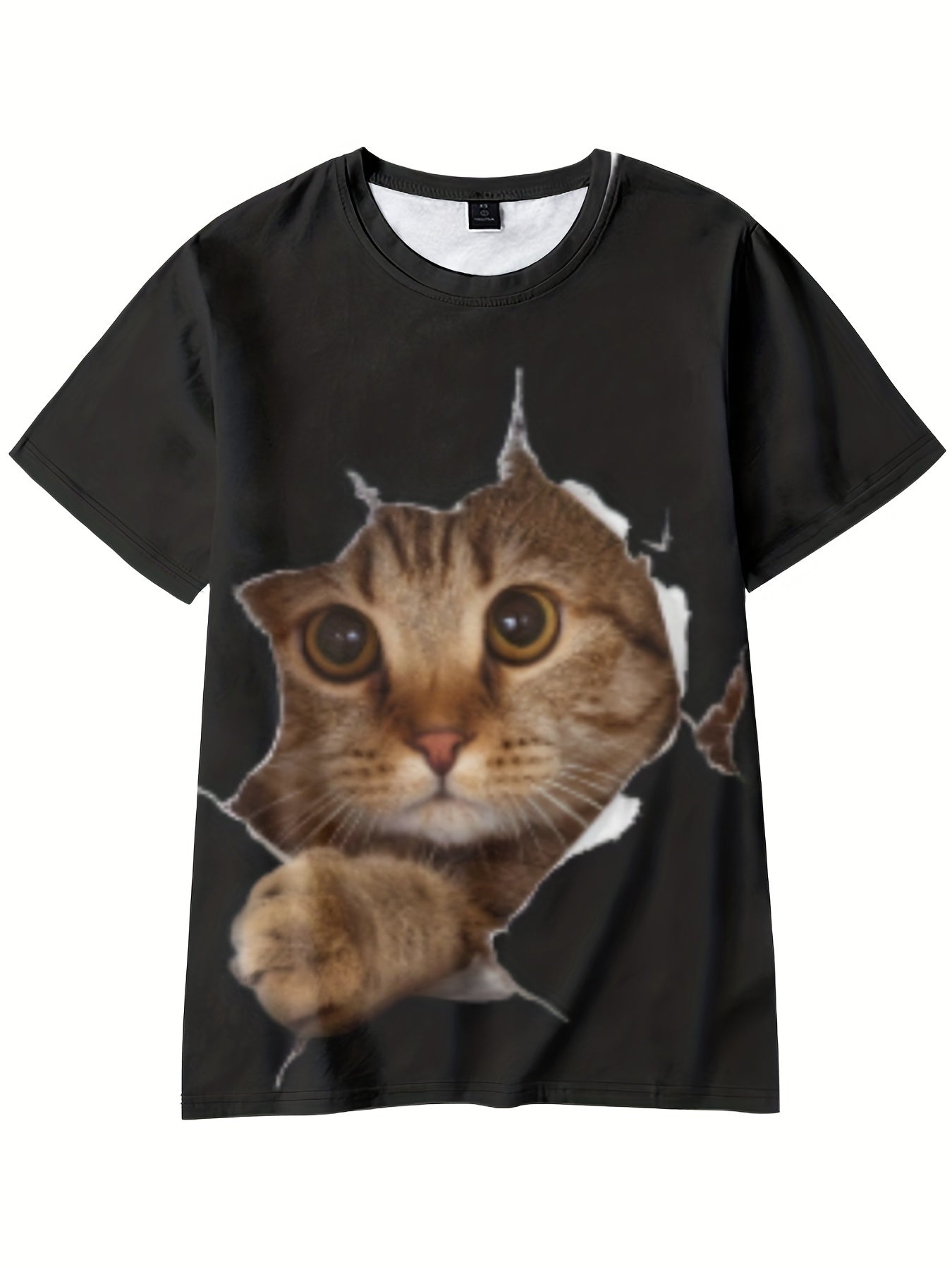 Boy's 3D Cat Graphic T shirt Casual Slightly Stretch Breathable Tee
