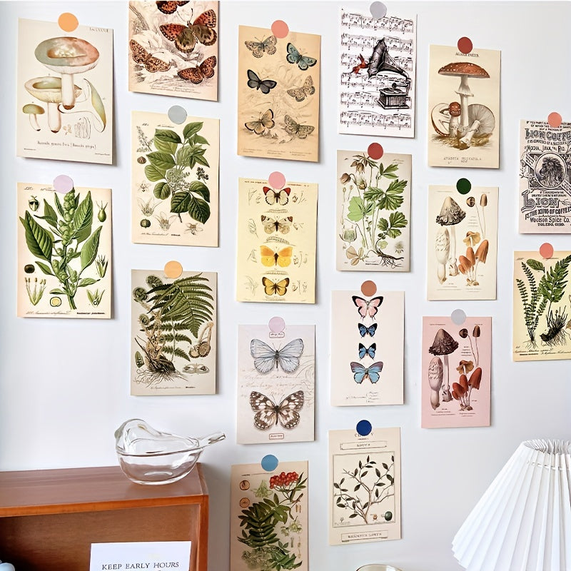 Vintage Collection Postcard Set Retro Style Nature & Ephemera Postcards
