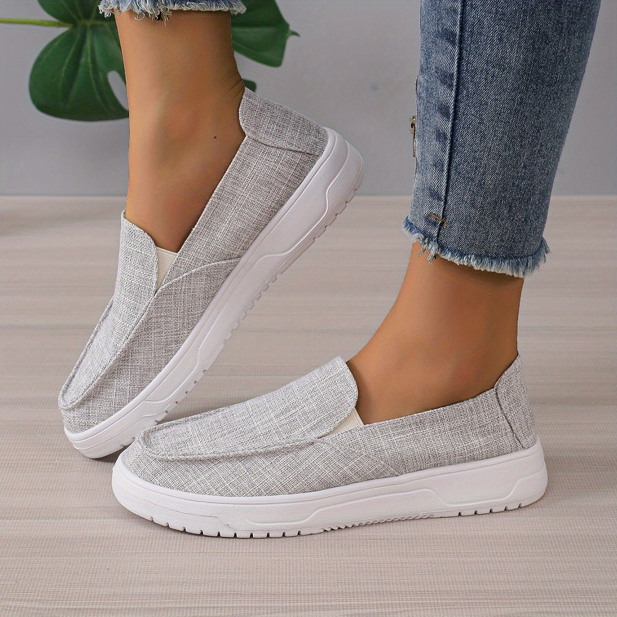 Women's Canvas Slip On Sneakers Lightweight Walking Shoes