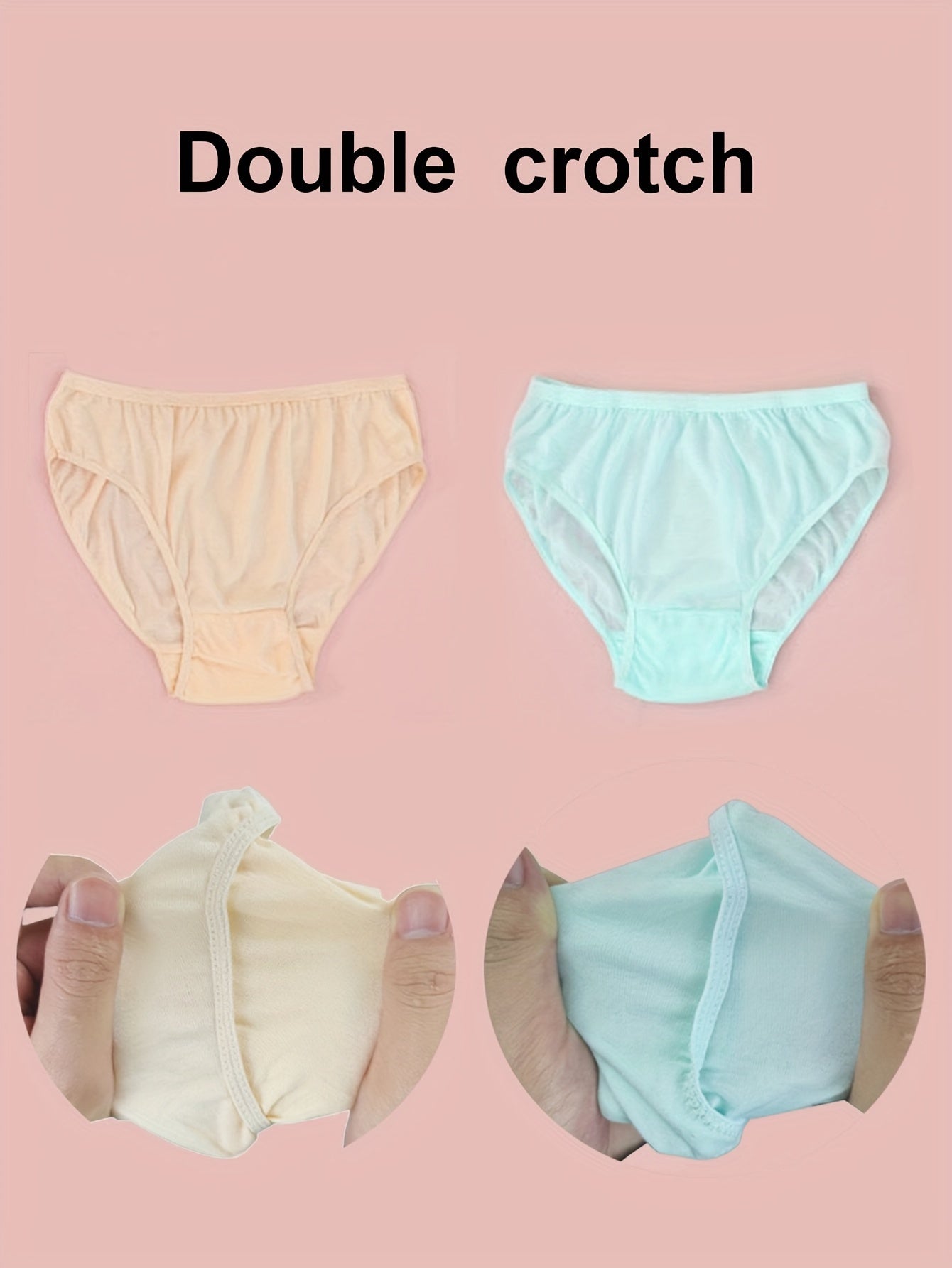 5pcs Disposable Solid Briefs Comfy & Breathable Underwear