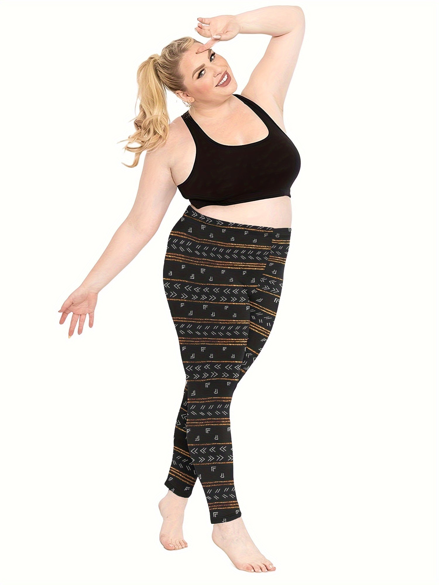 Geometric Print High Rise Leggings