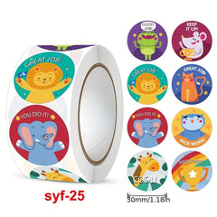 300pc Cartoon Animal Stickers for School Rewards & Encouragement