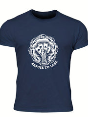 Men's Letter Print T shirt, Casual Tee for Summer