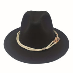 Wide Brim Sunshade Fedora Hat for Party Meeting