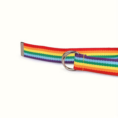 Rainbow Canvas Belt Double Ring Block Belt