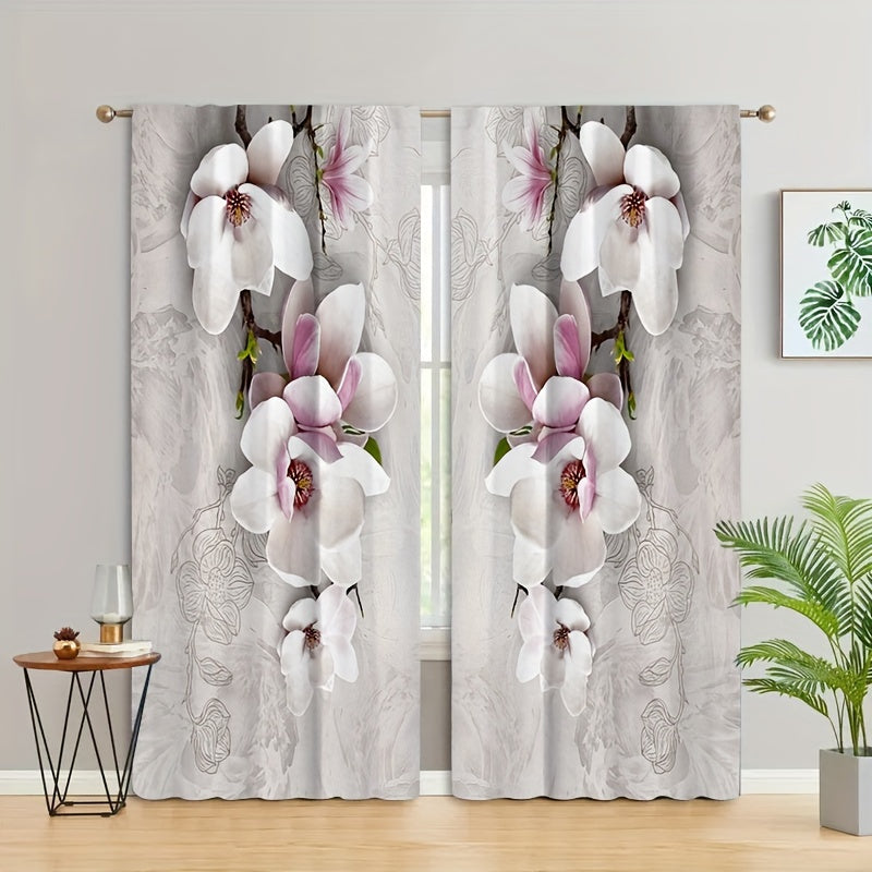 Flowers Printed Curtain for Home Decor