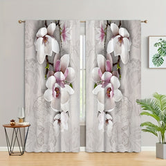 Flowers Printed Curtain for Home Decor