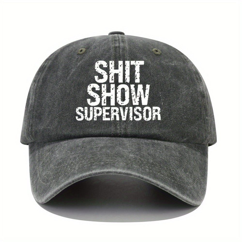 Distressed Baseball Cap Letter Printed Dad Hat Hip Hop Adjustable Sun Hat