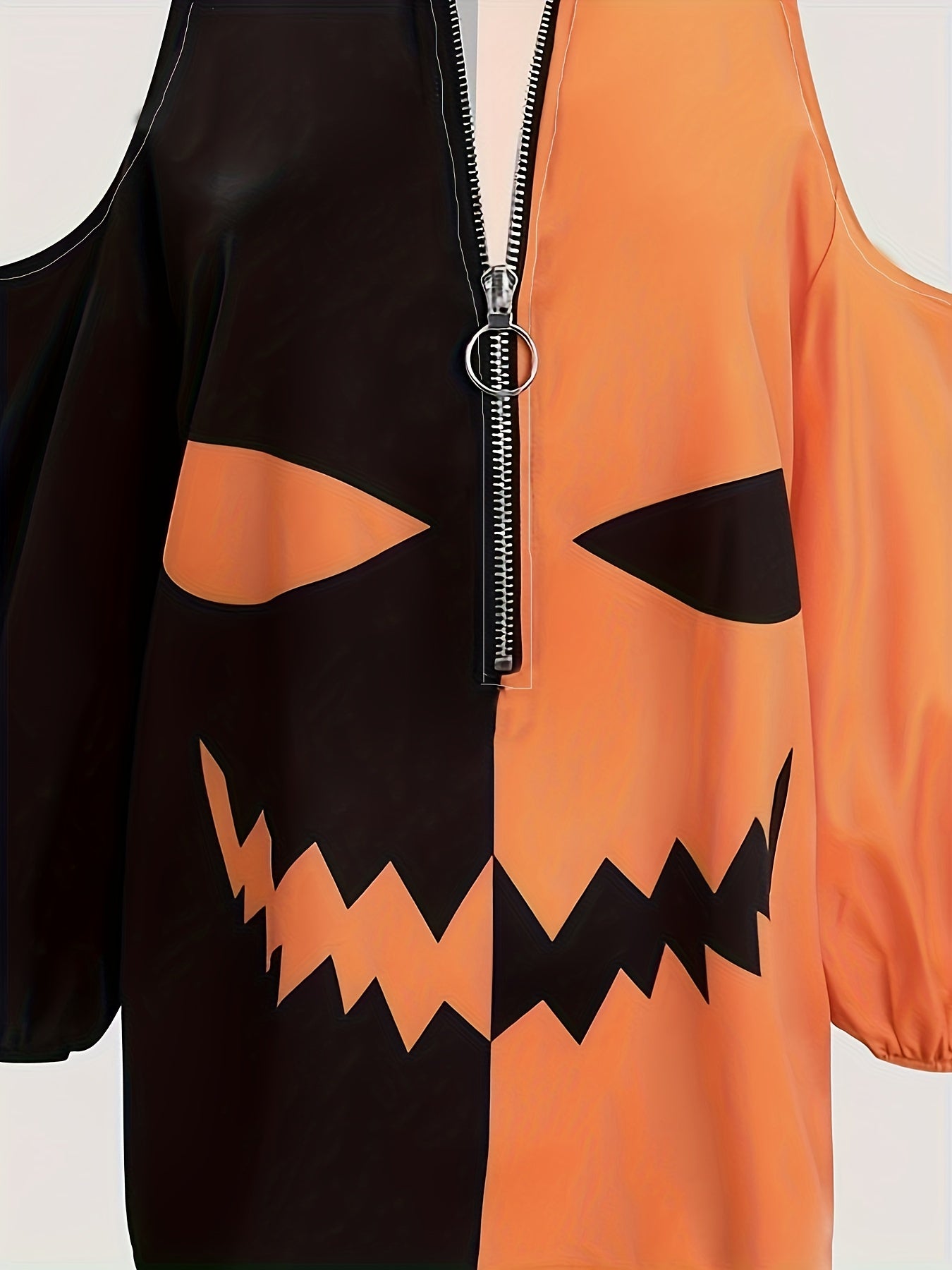 Halloween Blouse Women's Plus Grimace Print Cold Shoulder Top