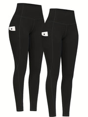 High Waist Yoga Pants Pockets Tummy Control Sports Leggings Women's Activewear