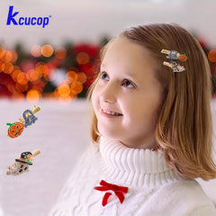 Halloween Pumpkin Ghost Hair Clips Rhinestone Hair Clips For Girls