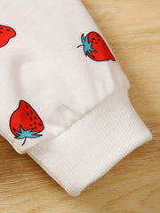 Baby Girls Toddler Strawberry Graphic Print Long Sleeve T-shirt