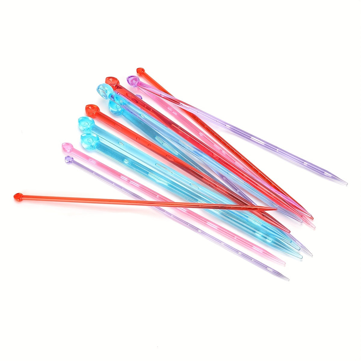 14pcs 4mm 10mm Single Pointed Knitting Needles Set Long Straight