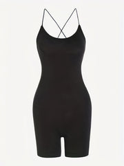 Sexy Spaghetti Romper Jumpsuit Cross Back Summer Clothing