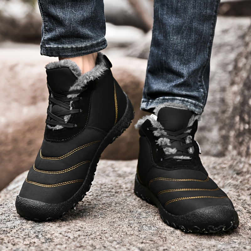 Men's Winter Snow Boots - Windproof Thermal Hiking Shoes