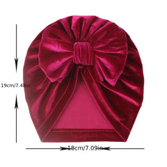 Velvet Bow Cap for Baby Girls - Holiday Party Photography Props