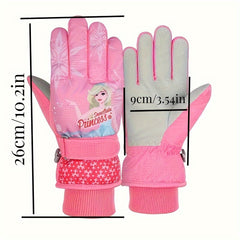 Sweet Princess Winter Gloves for Girls, 5-Layer Windproof & Waterproof