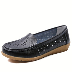 Women's Hollow Out Flat Loafers Soft Sole Slip On Shoes