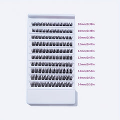120 Pcs Cluster Lashes Natural Volume Curly Fishtail Eyelashes Mix Tray 10 14 MM