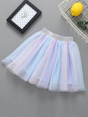Girls Sequin Rainbow Tulle Tutu Princess Skirt For Birthday Party Ballet