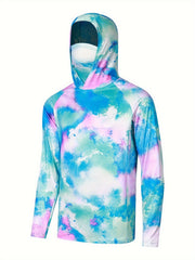 Men's Camo UPF 50 Sun Hoodie w/ Mask Long Sleeve Quick Dry Top