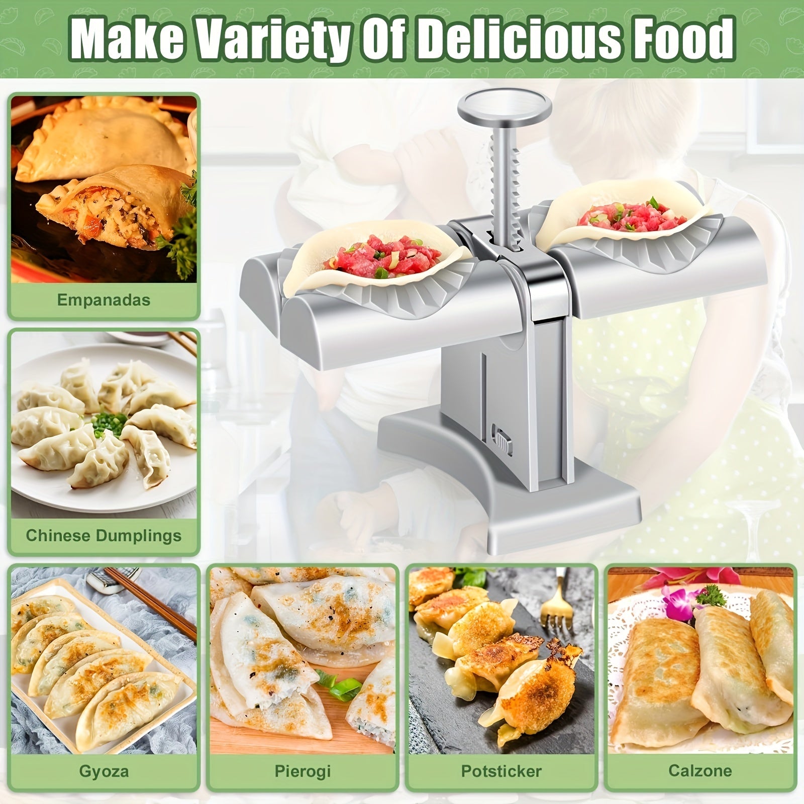 Automatic Dumpling Maker Mould Double Head Wrapper Tool