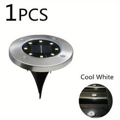 4pcs LED Solar Buried Lights Outdoor Waterproof Stainless Steel Lawn Lights