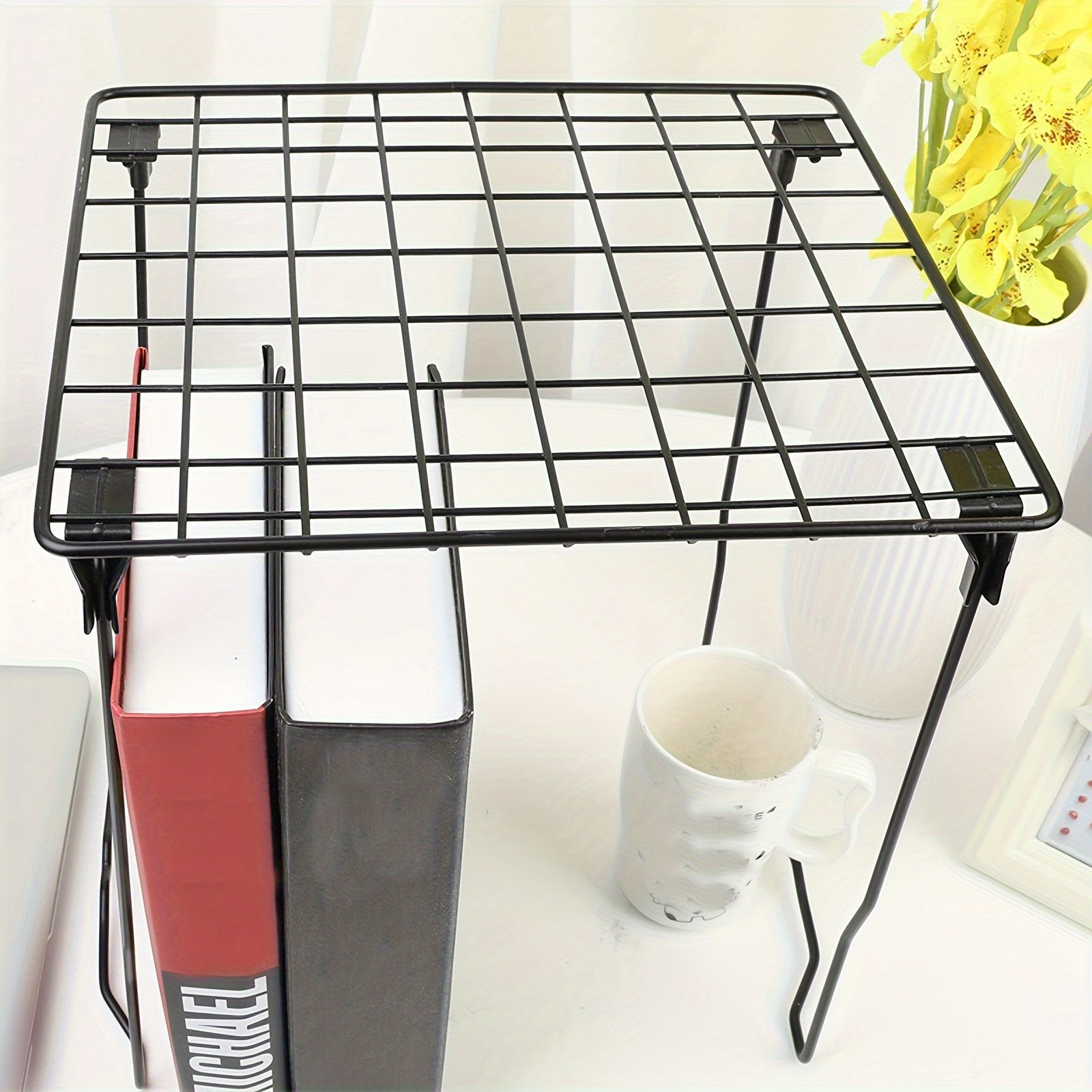 Iron Folding Storage Rack Cabinet Organizer Dormitory Storage Computer