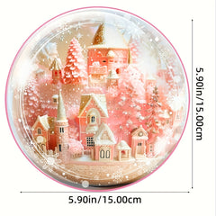 Pink Christmas Castle Suncatcher 3D Pink Window Wall Hanging Ornament